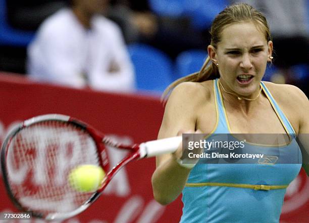Nicole Vaidisova of Czech Republic in action during her quarter final match against Serena Williams of USA in the XVIII International Tennis...