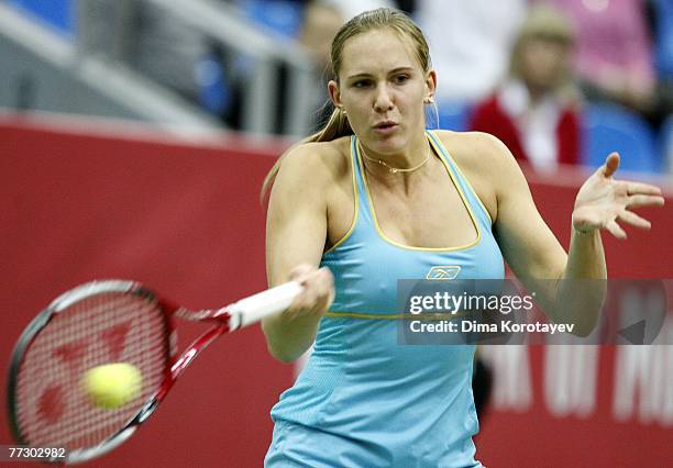 Nicole Vaidisova of Czech Republic in action during her quarter final match against Serena Williams of USA in the XVIII International Tennis...