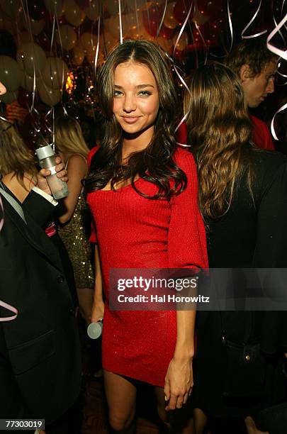 Model Miranda Kerr at the ARIVA Party Hosted By Andy Valmorbida and Brandon Davis at Pink Elephant October 11, 2007 in New York.