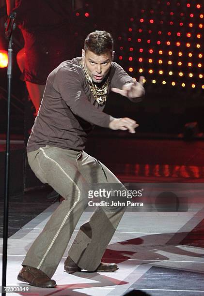Singer Ricky Martin performs Blanco y Negro Tour Live at the new Fillmore at the Jackie Gleasen Theather in Miami Beach, Fl on October 10,2007