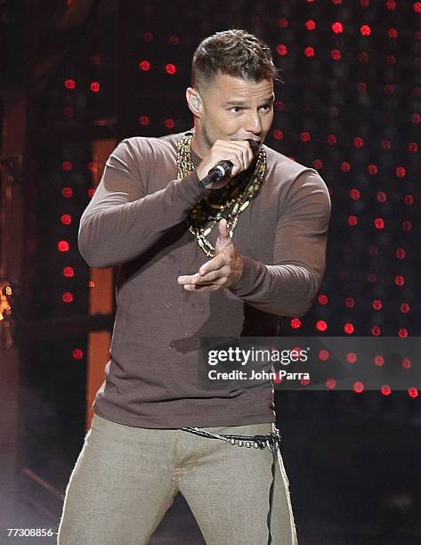 Singer Ricky Martin performs Blanco y Negro Tour Live at the new Fillmore at the Jackie Gleasen Theather in Miami Beach, Fl on October 10,2007