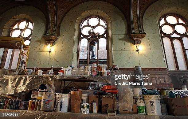 Work continues on the restoration of the Eldridge Street Synagogue, a National Historic Landmark, in the Lower East Side October 12, 2007 in New York...