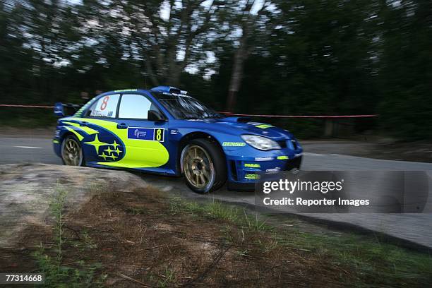 Chris Atkinson and Glenn Macneall of Subaru Impreza competes during the second leg of the Rallye de France - Tour de Corse 2007 on October 13, 2007...