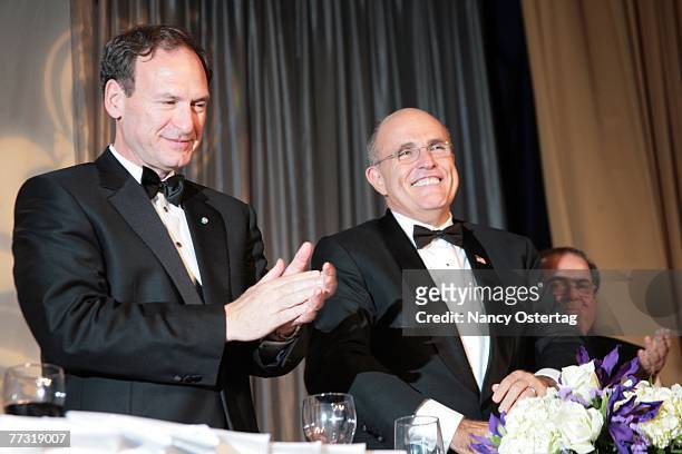 Justice Samuel Alito Jr., and Rudy Giuliani are seen at NIAF's 32nd Anniversary Awards Gala on October 13, 2007 in Washington, DC.