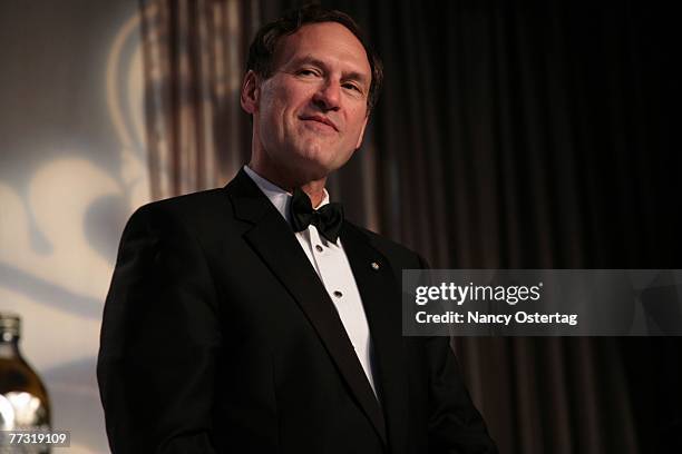 Justice Samuel Alito Jr. Attends the NIAF's 32nd Anniversary Awards Gala on October 13, 2007 in Washington, DC.