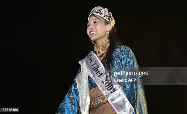 Twenty-one year old Tenzin Dolma from Mcleod Ganj walks the ramp after winning the Miss Tibet 2007 beauty pageant held in Dharamsala, 14 October...