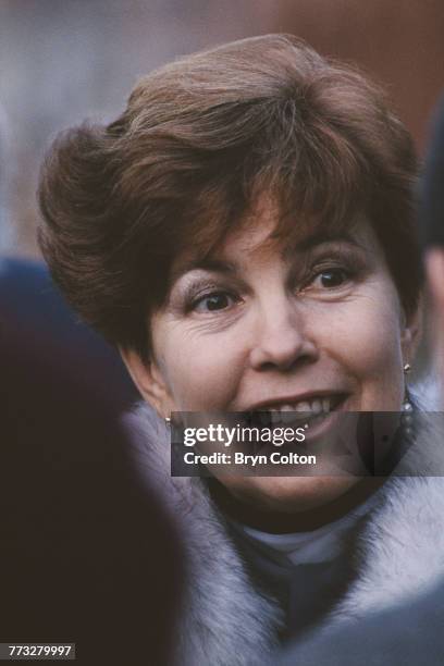 Raisa Gorbachev , wife of Soviet Politburo member Mikhail Gorbachev, during her visit to Anne Hathaway's cottage in Stratford-upon-Avon, December 20,...