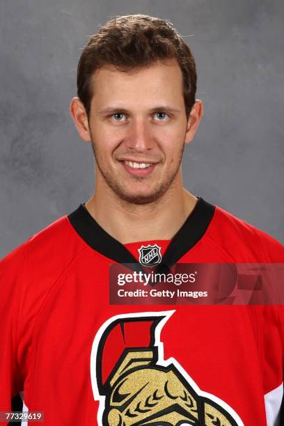 Jason Spezza of the Ottawa Senators poses for his 2007 NHL headshot at photo day in Ottawa, Ontario, Canada.