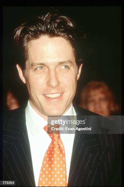 Actor Hugh Grant attends the premiere of "Extreme Measures" September 15, 1996 in New York City. The film, based on Michael Palmer's novel, was...