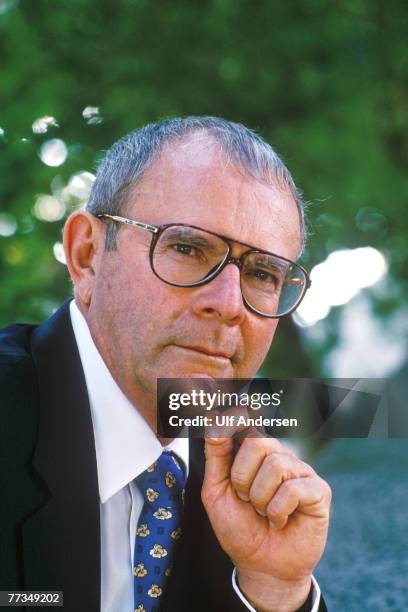 American author Wilbur Smith poses while in Paris,France to promote his book on the 17th of September 1997.