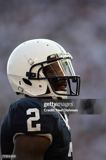 Wide receiver Derrick Williams of the Penn State Nittany Lions stands on the field against the University of Iowa Hawkeyes at Beaver Stadium on...