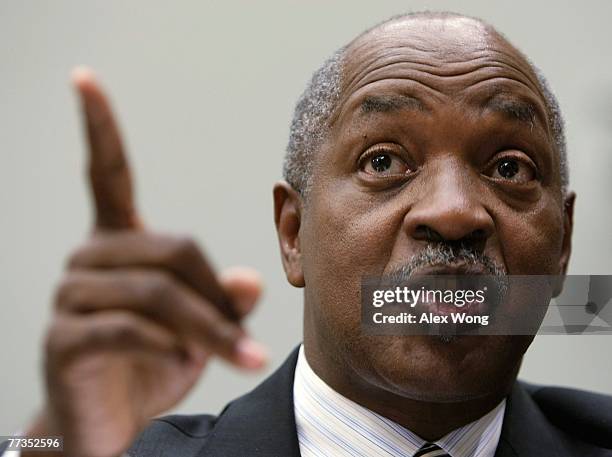 Charles Ogletree, the Charles Hamilton Houston Institute for Race and Justice Director, testifies during a hearing before the House Judiciary...