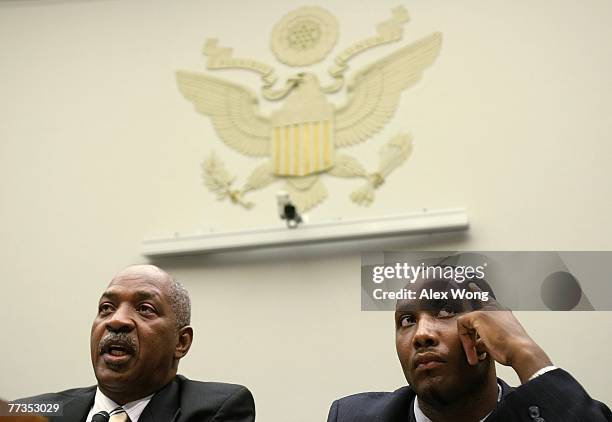 Charles Hamilton Houston Institute for Race and Justice Director Charles Ogletree testifies as Pastor of the Jena Antioch Baptist Church the Rev....