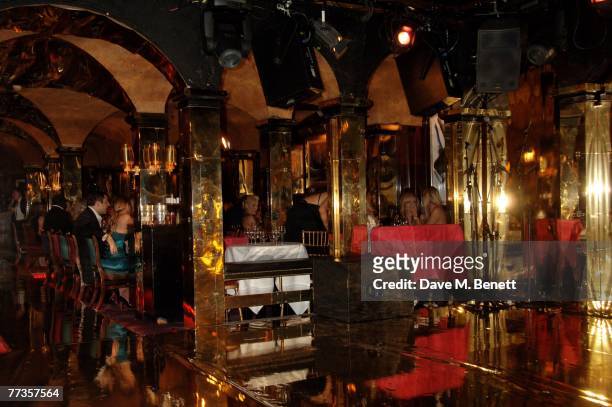 General view of the launch of Kate Moss's new Top Shop 'Christmas Range' collection at Annabel's October 16, 2007 in London, England.