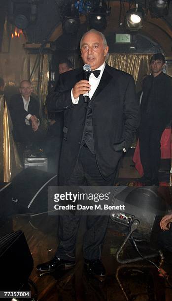Sir Philip Green attends the launch of Kate Moss's new Top Shop 'Christmas Range' collection at Annabel's October 16, 2007 in London, England.