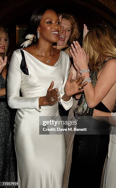 Naomi Campbell attends the launch of Kate Moss's new Top Shop 'Christmas Range' collection at Annabel's October 16, 2007 in London, England.