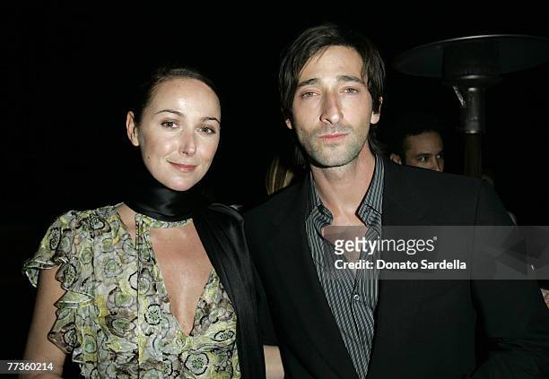 Frida Giannini, Gucci designer, and Adrien Brody at the Gucci Spring 2006 Fashion Show to Benefit Children's Action Network and Westside Children's...