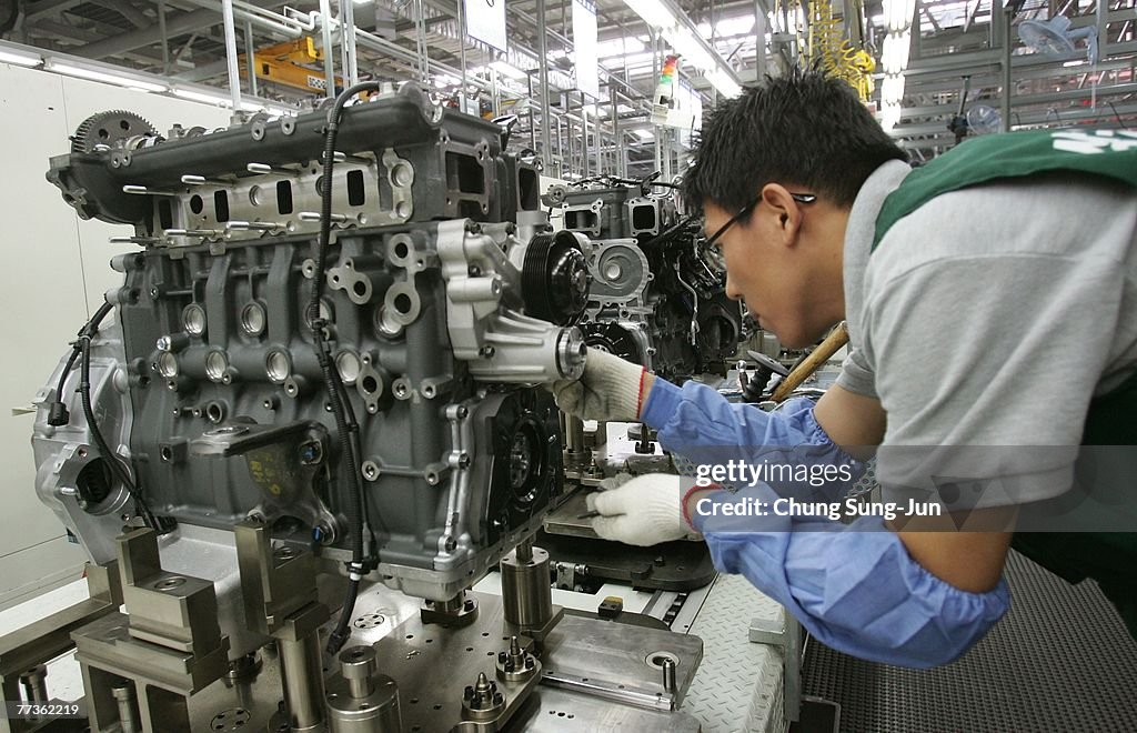 Workers Assemble New Trucks On Hyundai Factory Production Line