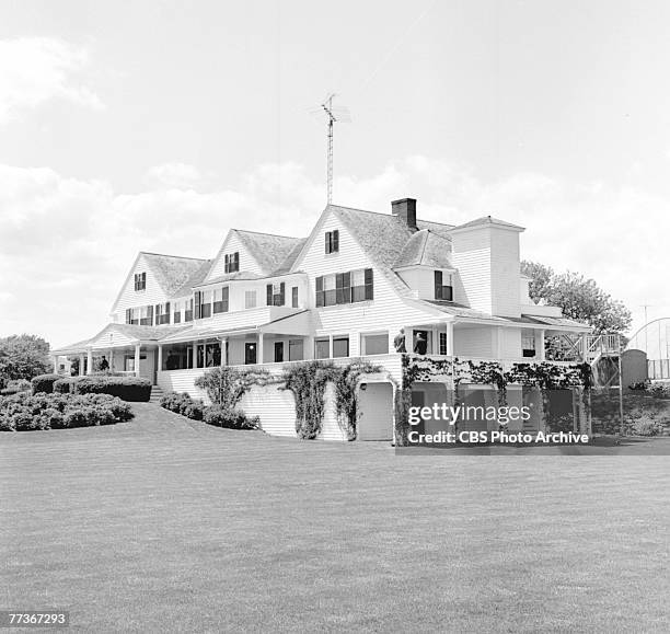 Exterior view of the Kennedy Compound, home of the long-standing political family, Hyannisport, Massachusetts, May 29, 1964.