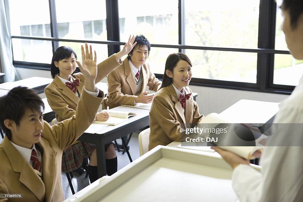 High School Students Paying Attention to Lecture, Selective Focus