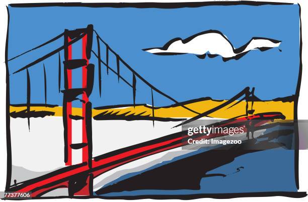 bridge - san fransisco bridge vector点のイラスト素材／クリップアート素材／マンガ素材／アイコン素材