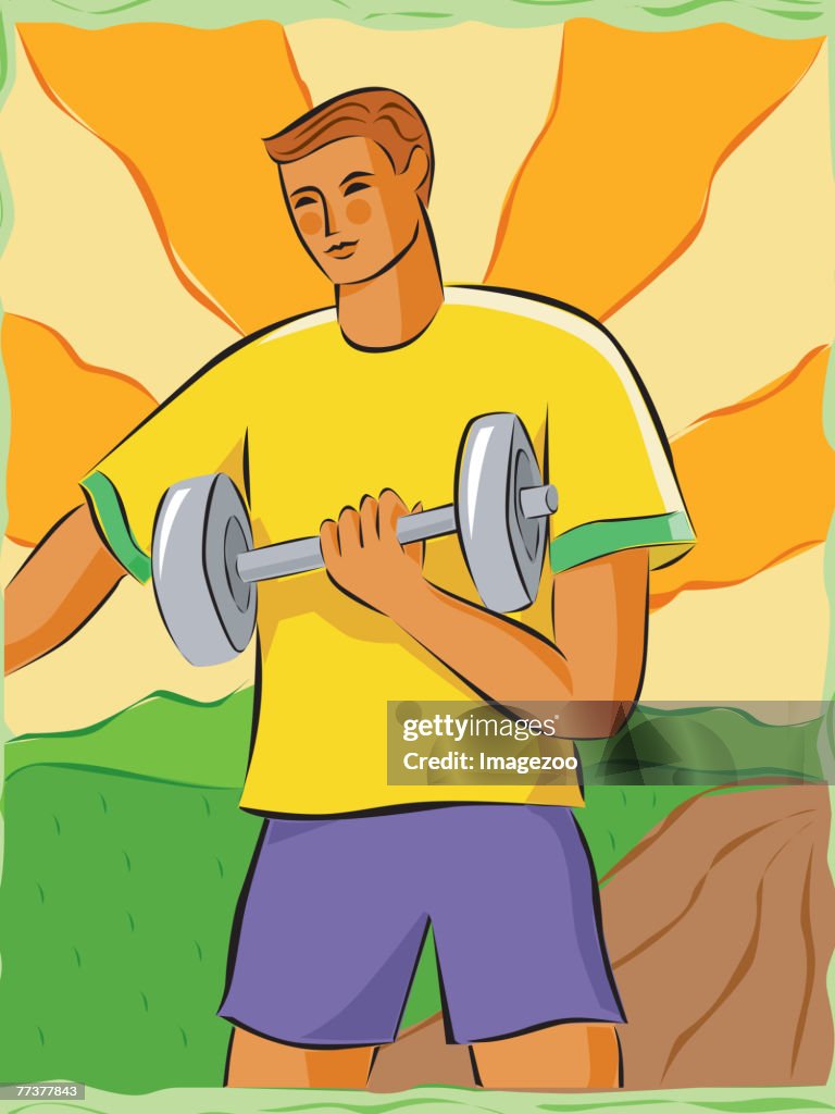 Man lifting weights