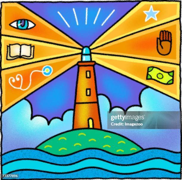 medical lighthouse - beacon light stock illustrations