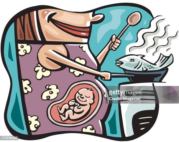 healthy eating while pregnant - animal fetus stock illustrations