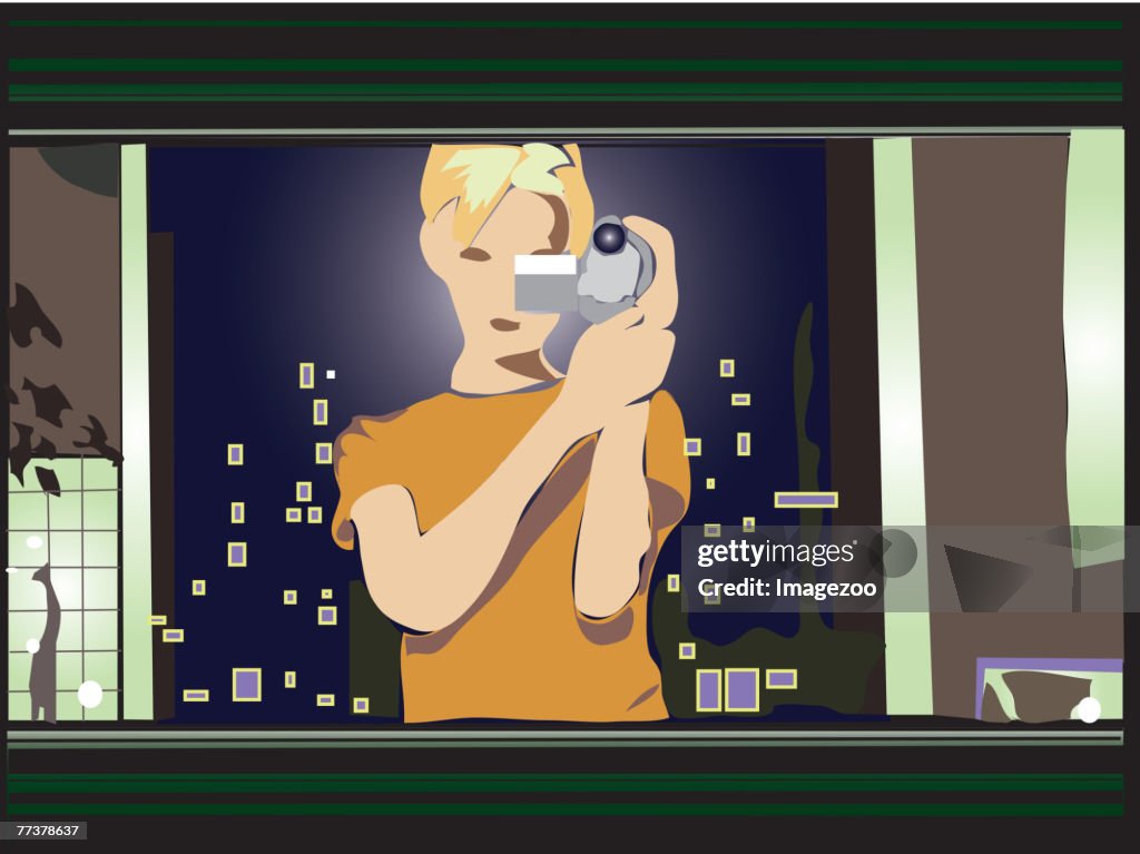 Woman using a camera