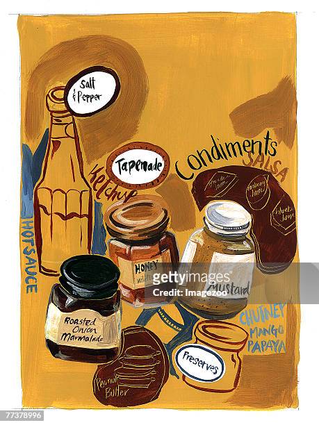 ilustraciones, imágenes clip art, dibujos animados e iconos de stock de condiments - marmalade