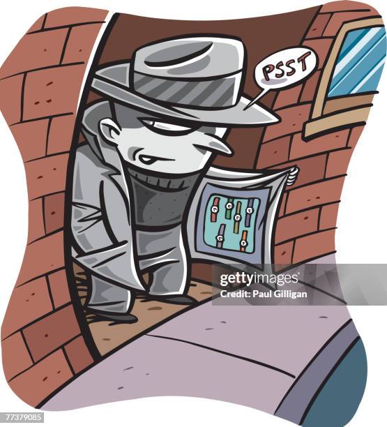 A Man Selling Watches Illegally On A Streetside, Foto de stock
