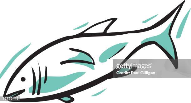 ilustrações, clipart, desenhos animados e ícones de drawing of a fish - piscine