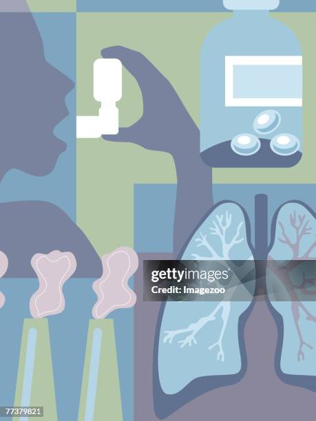 asthma - inhaler stock illustrations
