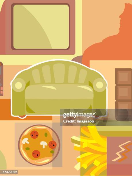 couch potato - couch potato stock illustrations