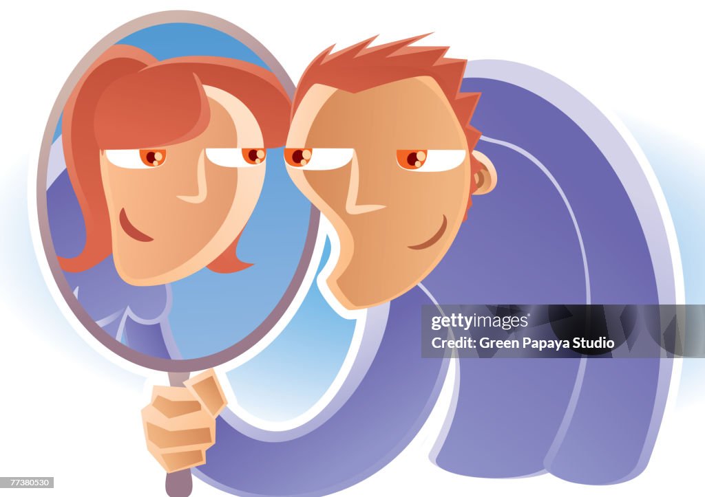 A man who looks into the mirror and sees himself as a woman
