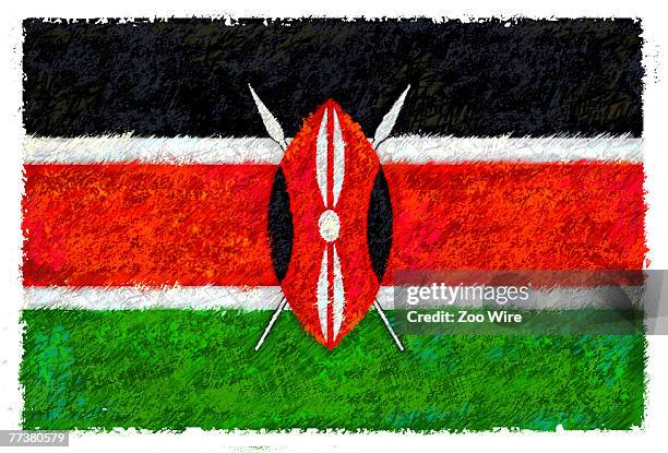 zwi0041 - kenya flag stock illustrations