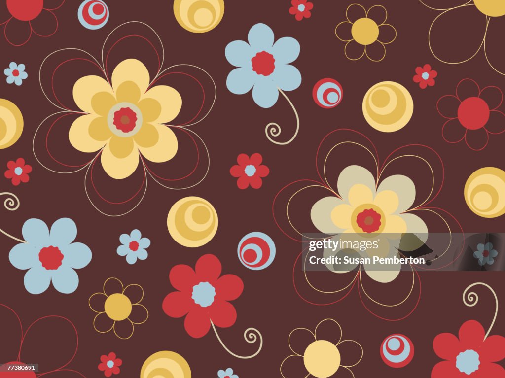 A picture of flowers on chocolate background