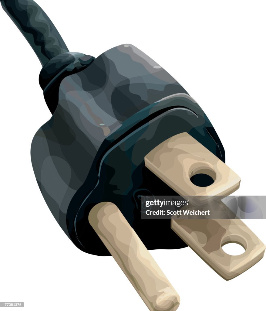 Illustration of a three-pronged plug