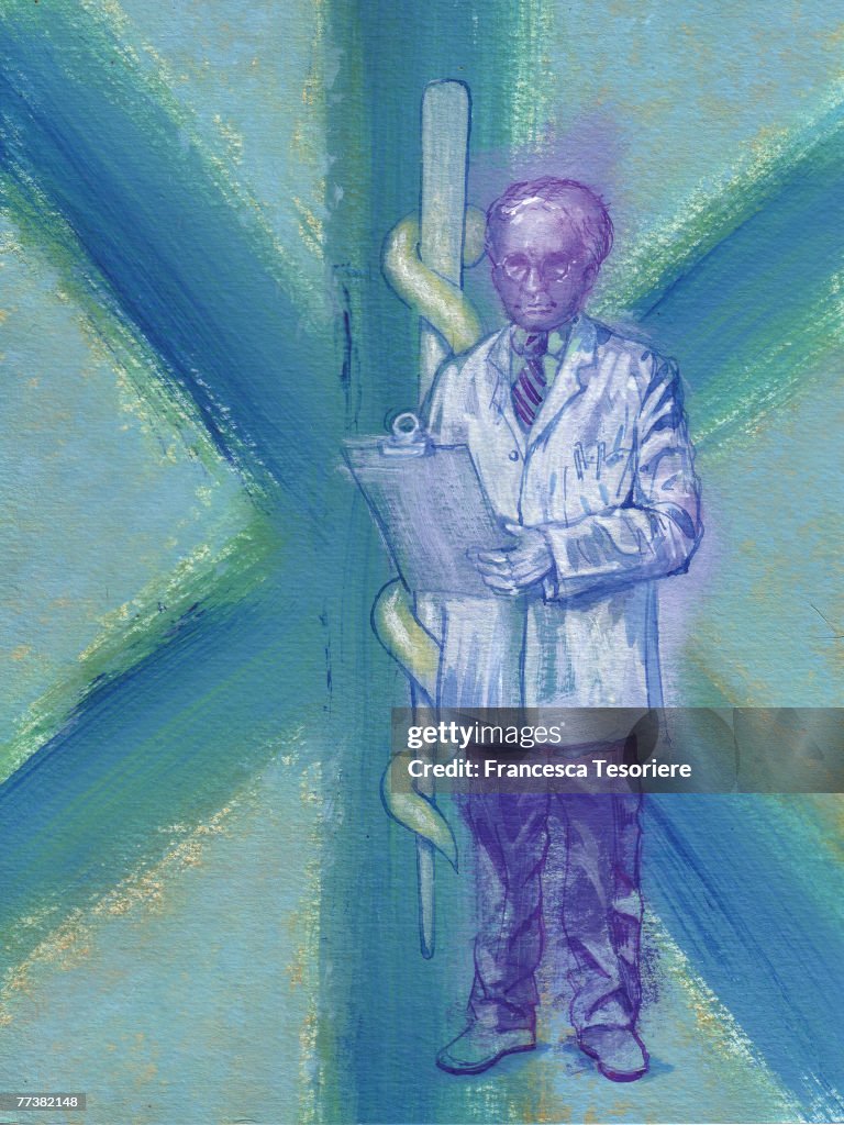 An image of a doctor holding a clipboard