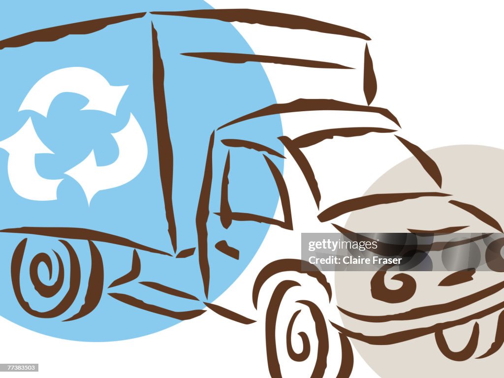 A truck delivering materials for recycling