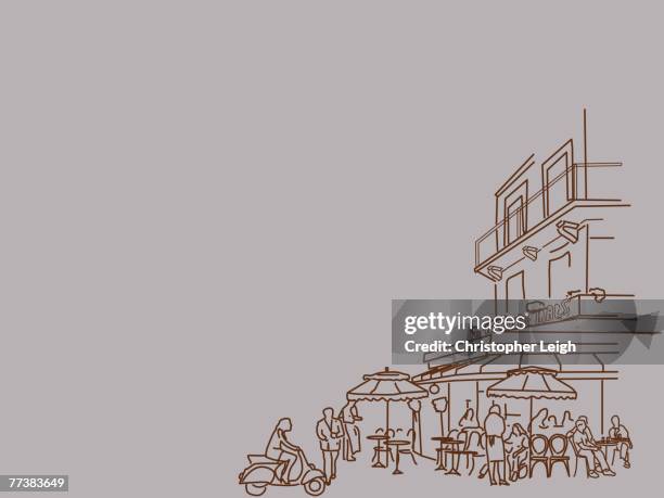 an illustration of people at a busy restaurant - foodie stock illustrations
