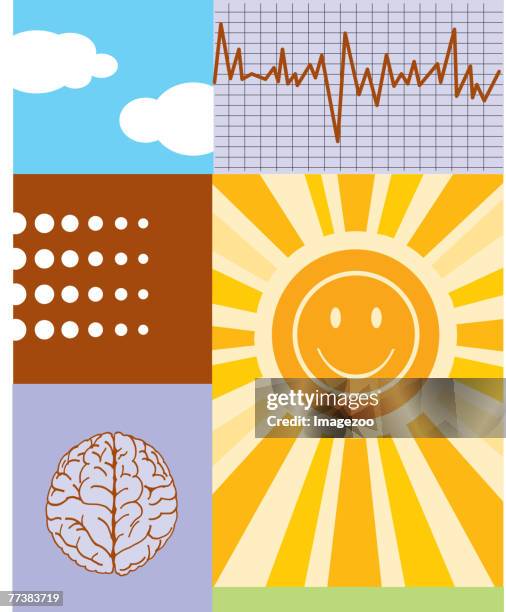 brainwaves - bipolar disorder stock illustrations