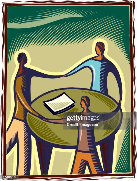 round table - round table discussion stock illustrations