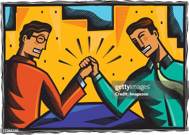 arm wrestling - arm wrestle stock illustrations