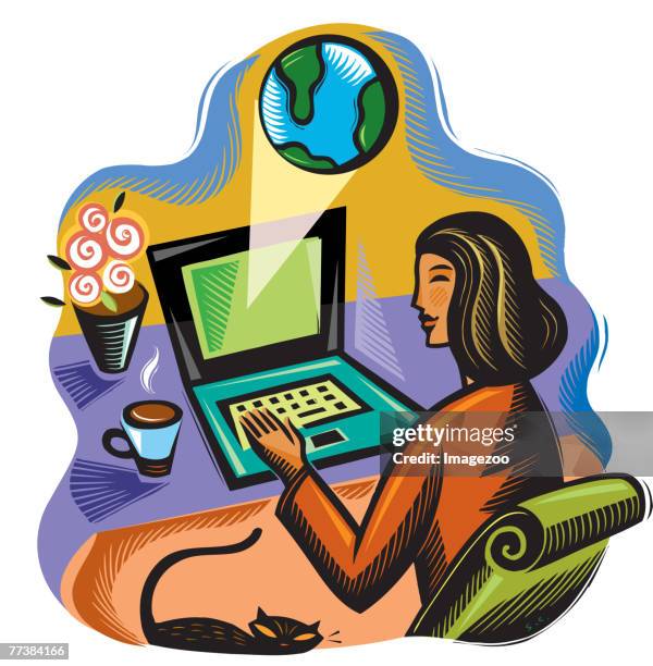 world wide web - typing email stock illustrations