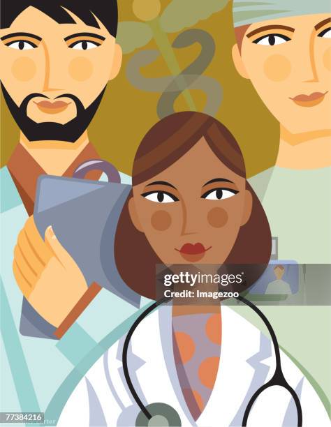 medical staff - operating gown stock illustrations