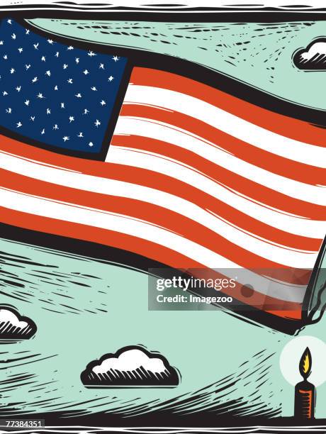 burning the flag - terrorism stock illustrations