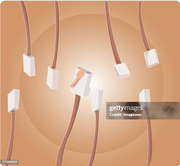usb connection cords - phone cable stock illustrations