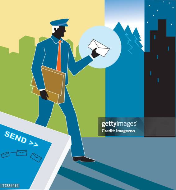 postal service versus email - versus stock illustrations