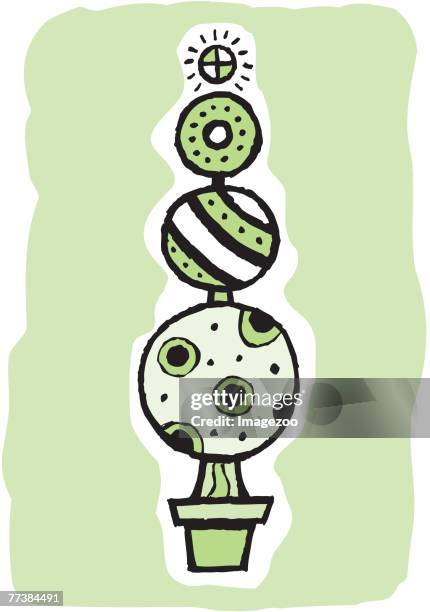 topiary christmas tree - topiary stock illustrations